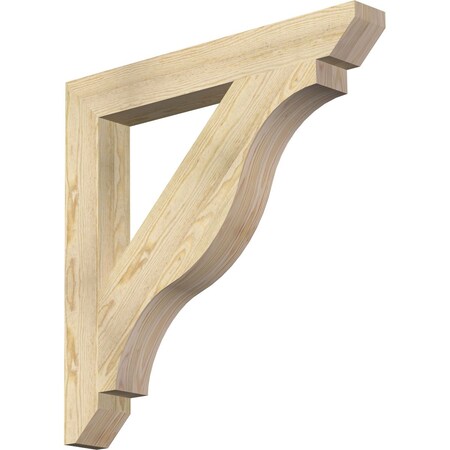 Ekena Millwork Funston Slat Rough Sawn Bracket, Douglas Fir, 4"W x 32"D x 32"H BKT04X32X32FST06RDF
